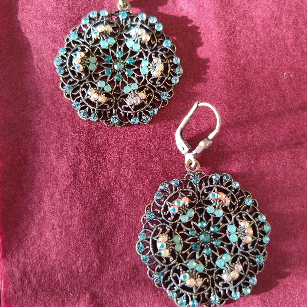 Catherine Popesco Turquoise Floral Earrings